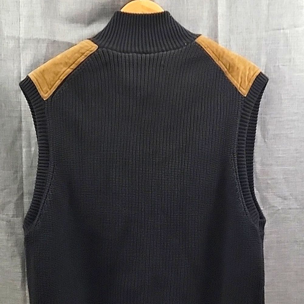 Orvis Mechanic's Foul-weather Vest Ribbed Knit Zip-Up Black SZ M - Picture 8 of 8